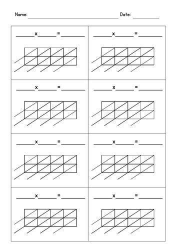 lattice multiplication templates.